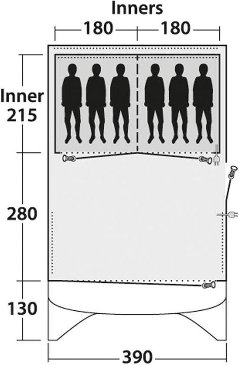 Produktbild Outwell Broadlands 6A (Tunnelzelt, 32.10 kg, 6 Personen)