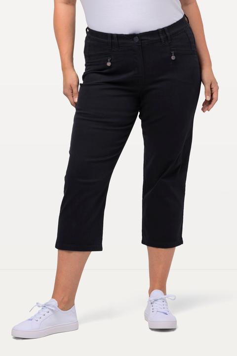 Immagine prodotto Ulla Popken Pantaloni modello Mony lunghi fino al polpaccio in tessuto elasticizzato con tasche con zip (52)