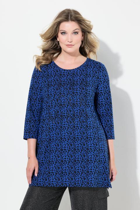 Produktbild Miamoda Longshirt, Leomuster, Glitzer-Statement, 3/4-Ärmel (44)