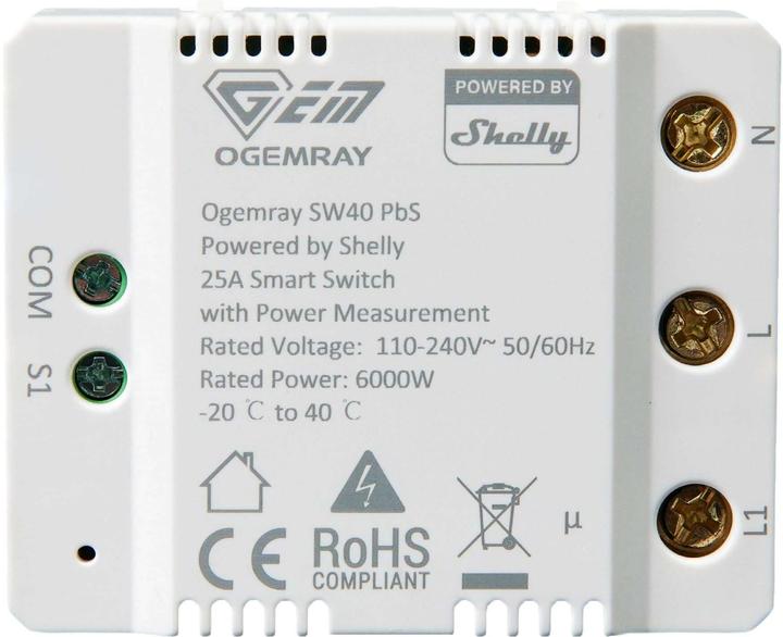 Actual product image Shelly PbS SW40 (Switch actuator)
