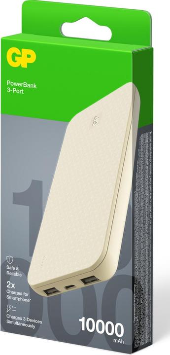 Productafbeelding GP Batteries GP Powerbank Plus 3-Port 10000 mAh - Crème (10000 mAh)