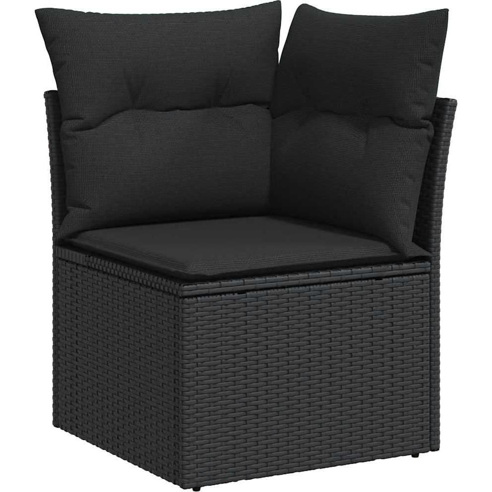 Thumbnail - VidaXL, Gartenlounge, 7-tlg. Garten-Sofagarnitur mit Kissen Schwarz Poly Rattan