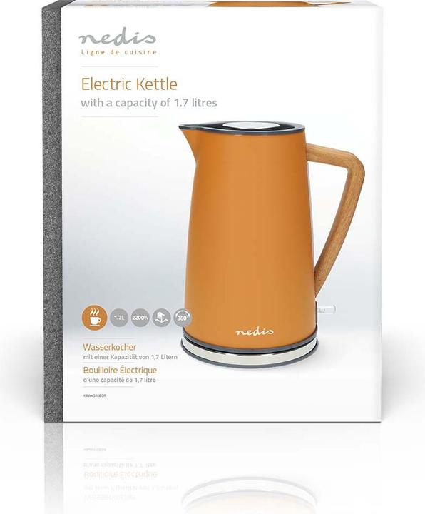 Productafbeelding Nedis Waterkoker | 1,7 l | Soft-Touch | Oranje | 360 graden draaibaar | Verborgen verwarmingselement | St (1.70 l)