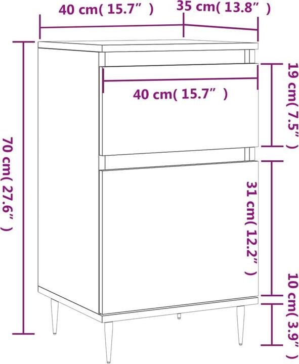 Image du produit vidaXL Sideboard (40 x 35 x 70 cm)