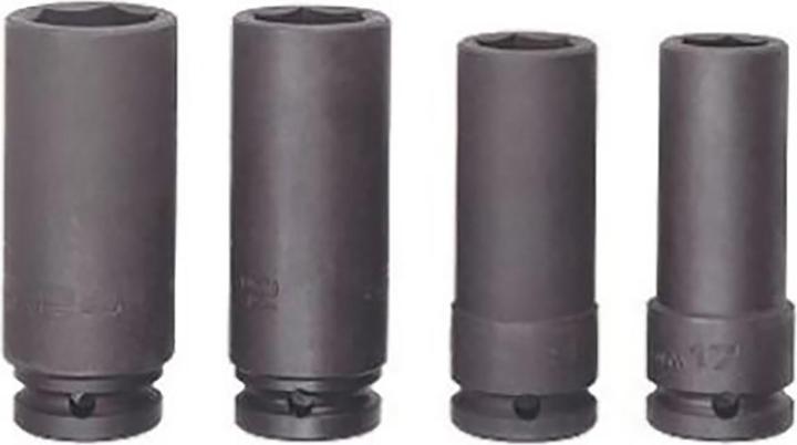 Produktbild Bahco 1/2" Kraft-Steckschlüssel-Satz, lange Ausführung, metrisch, Sechskant, phosphatiert - 4-teilig (17 mm, 19 mm, 22 mm, 24 mm)