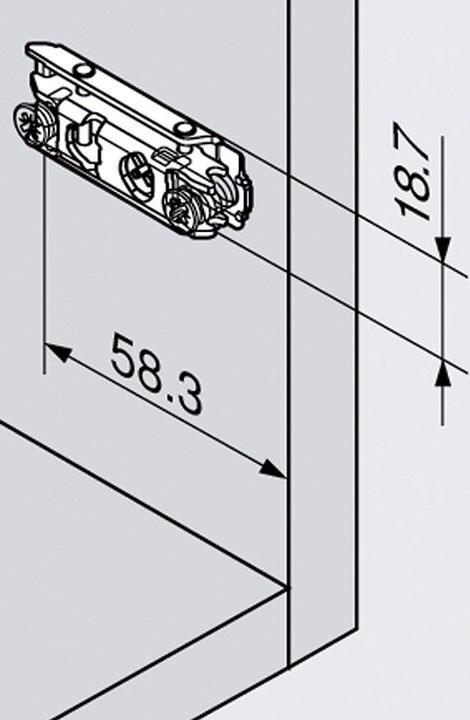 Produktbild Blum Linearmontageplatten CLIP Eckmontage