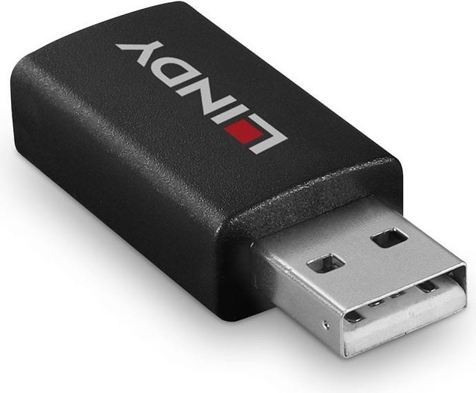 Produktbild Lindy USB 2.0 Typ A an A Datenblocker mit Battery Charging 1.2 USB Typ A Stecker an A Kupplung (USB-A, 1.81 cm)