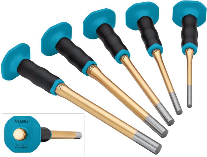 HAZET Splinttreiber Satz ∙ mit Handschutz ∙ lang 751LHS/5-1 ∙ 5-teilig