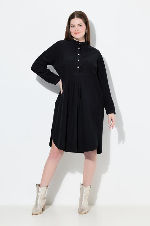 Produktbild Ulla Popken Cordkleid, Stehkragen, Biesen, Zierfalten, Langarm (42)