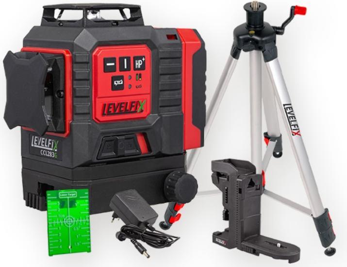 Actual product image Levelfix CCL283G 3D Cross Laser - Green - 30m - Including a tripod (Cross line laser)