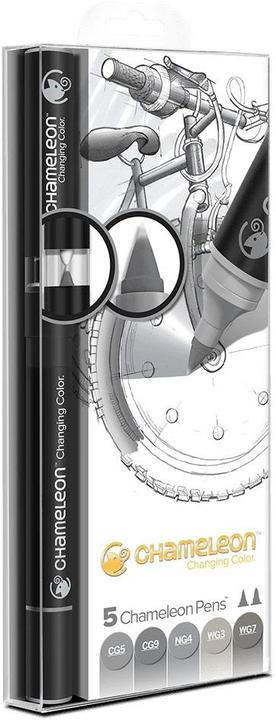 Produktbild Chameleon Aquarellfarbstifte Brushpens Grautöne, 5 Stück (5x)
