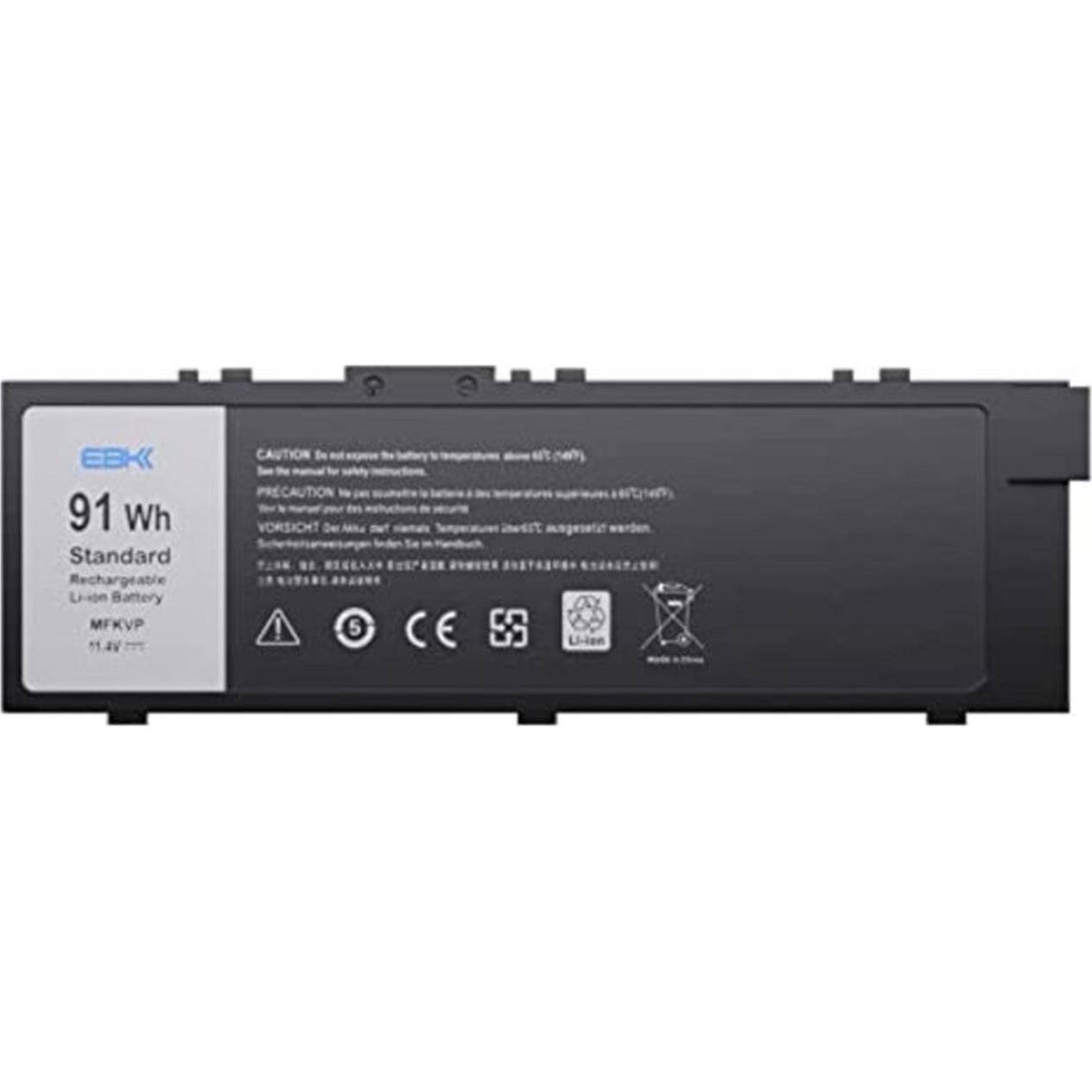 Dell Battery, 72WHR, 6 Cell (9 Zellen, 7950 mAh), Notebook Akku, Schwarz