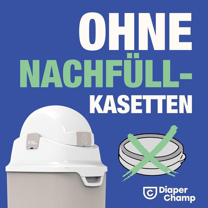 Produktbild Diaper Champ Windeleimer DiaperChamp One Medium Handsfree - ohne Nachfüllkassetten - für ca. 45-50 Windeln
