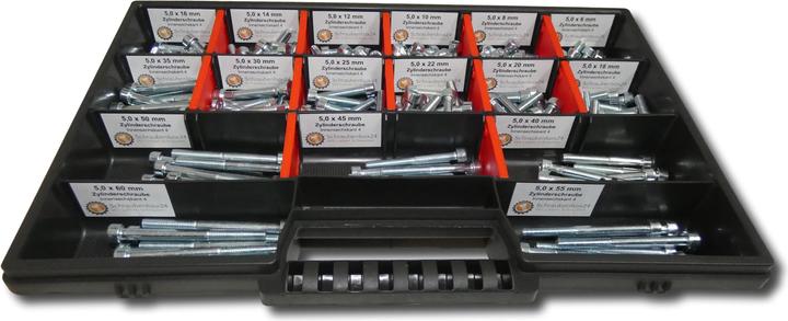 Produktbild Schraubenbox24 300 tlg Zylinderschrauben Sortiment M5 // 6mm-600mm Schrauben Set Schraubenbox DIN 912/ISO4762 Bolz (300 Schrauben pro Stück)
