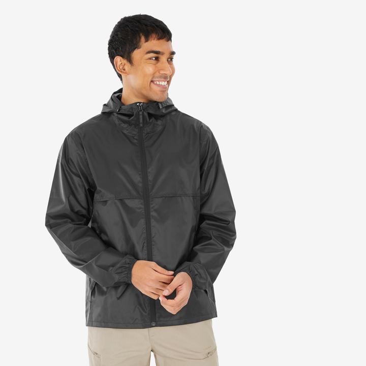 Actual product image Quechua Rain jacket men's Raincut Fullzip - black (S)
