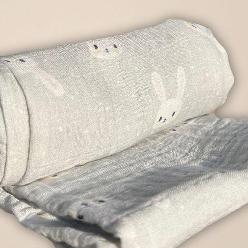 Image du produit Beberotti Couverture d'emmaillotage en mousseline biologique Rabbit 120120 cm (120 cm, 120 cm)