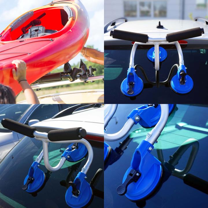 Actual product image Toboli Kayak Roller Kayak Load Assist 100 kg with Suction Cups Roof Car Aluminium Boat Mounting Canoe SUV