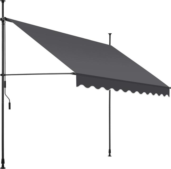 Produktbild tectake Klemmmarkise mit Handkurbel, höhenverstellbar (2.50 m)