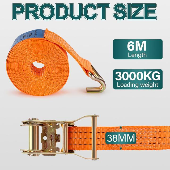 Produktbild Zikenis 4-teiliges Spanngurte mit Ratsche-Set, 3000KG