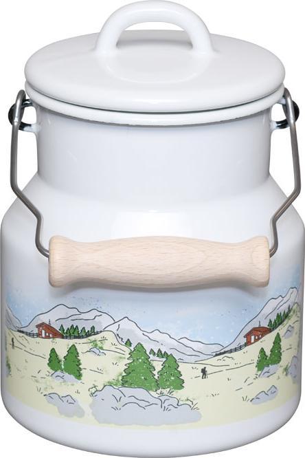Actual product image Riess Milk jug with enamel lid and wooden handle 1 litre (1 l)