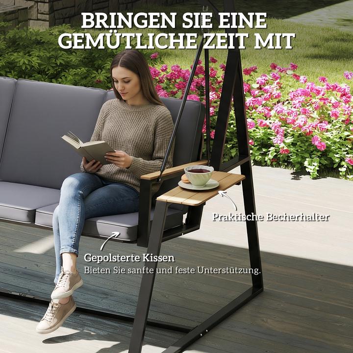 Image du produit Outsunny Gartenschaukel Metall, Polyester Grau