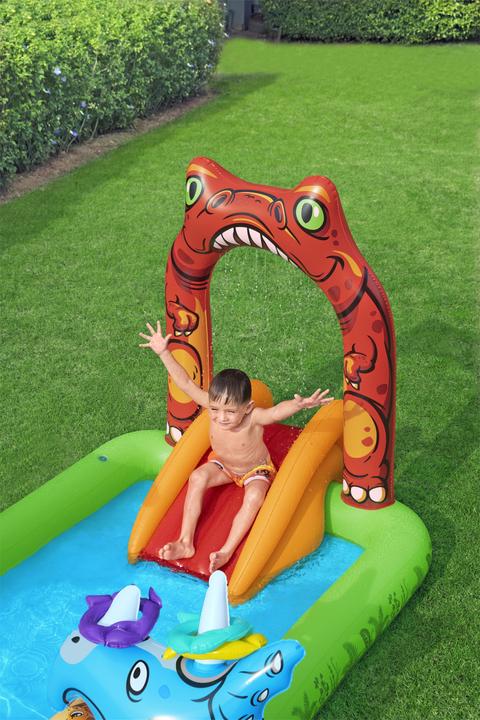 Image du produit Bestway Aire de jeux aquatiques et pataugeoire gonflable Jurassic Splash™ pour enfants 2,41 m x 1,40 m x 1,3