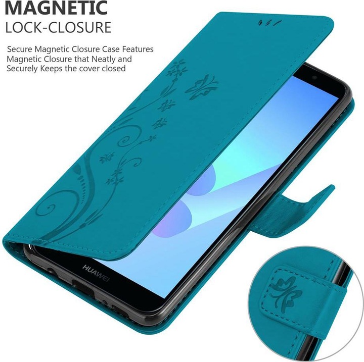 Actual product image Cadorabo Flower Book cover (Huawei Y6 Prime (2018), Huawei Honor 7a)