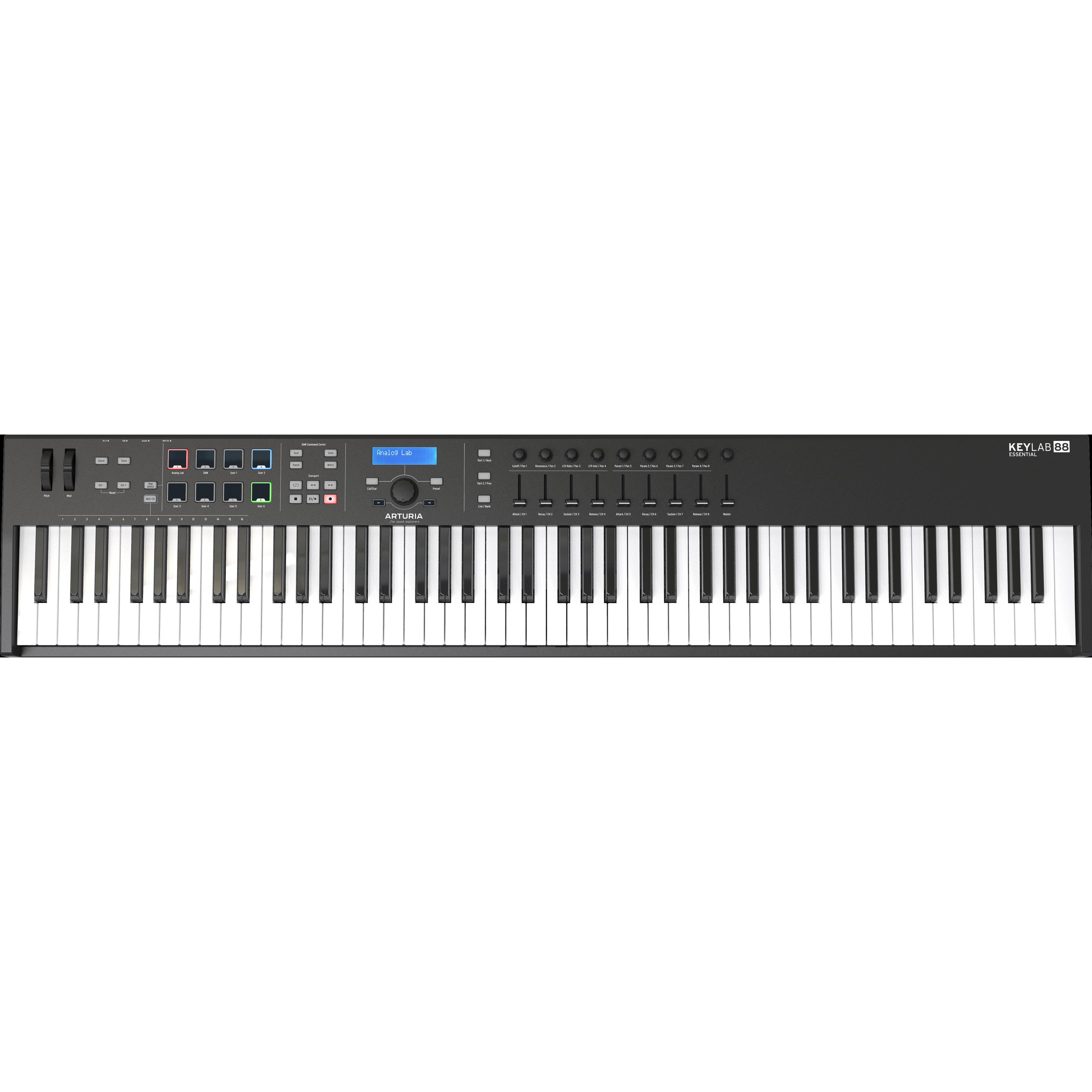 Arturia KeyLab Essential 88 Black (Keyboard), MIDI Controller, Schwarz