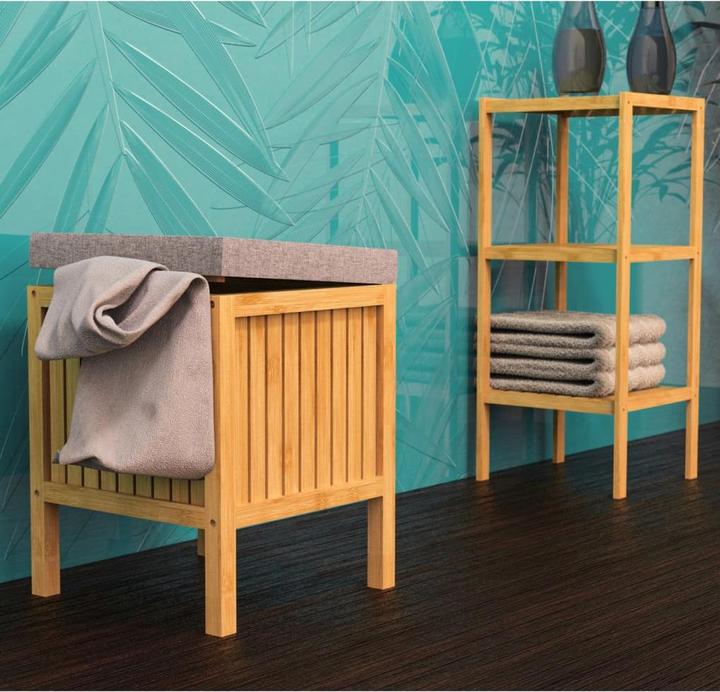 Actual product image Eisl Bambus Wäschekorb mit Sitzkissen