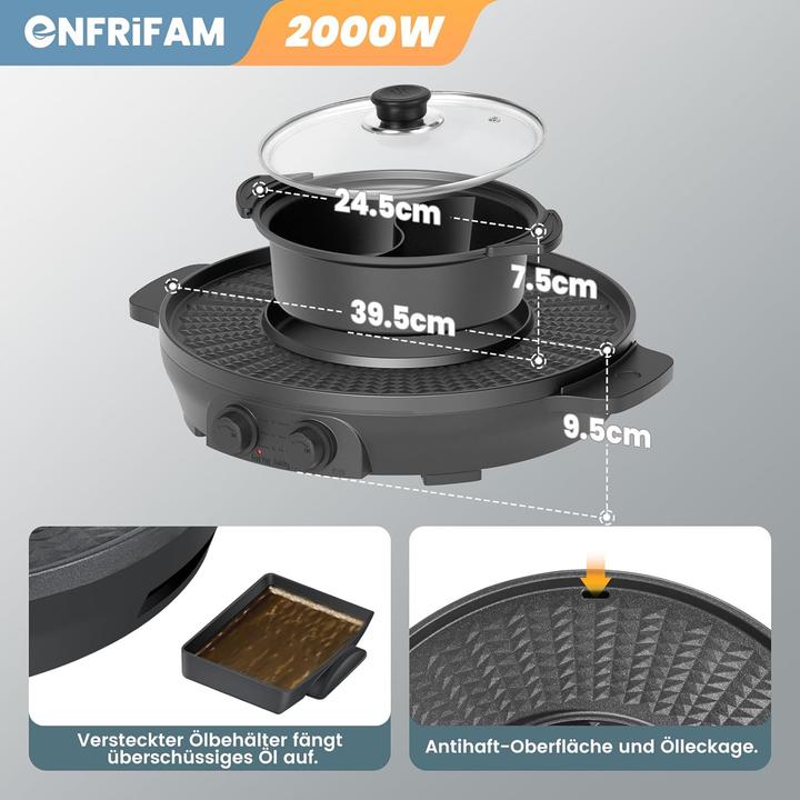 Produktbild Enfrifam Hot Pot & Raclette Grill
