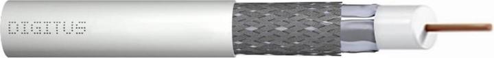 Image du produit Digitus câble coaxial RG-6 75 Ohm, film blindé + tresse, 77 pour cent Eca PVC, 500 m blanc-rouleau (75 dB, Câble d'antenne)