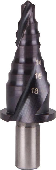 Actual product image Ruko Guardrail step drill HSSTiAlN spiral fluted cross cut (18 mm)