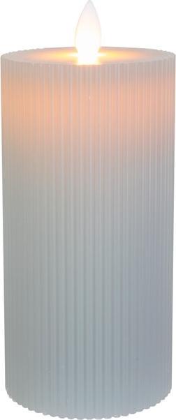 MICA Living LED candle - vertical strips grey - approx. 7.5 x 15 cm
