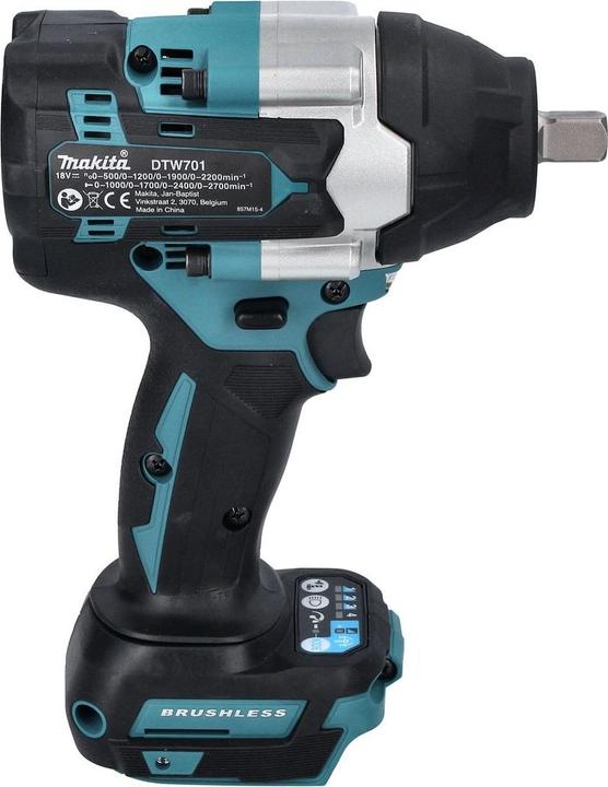 Actual product image Makita DTW 701 F1 Battery impact wrench 18 V 700 Nm 1/2" XPT Brushless + 1x battery 3.0 Ah - without (Rechargeable battery operated)