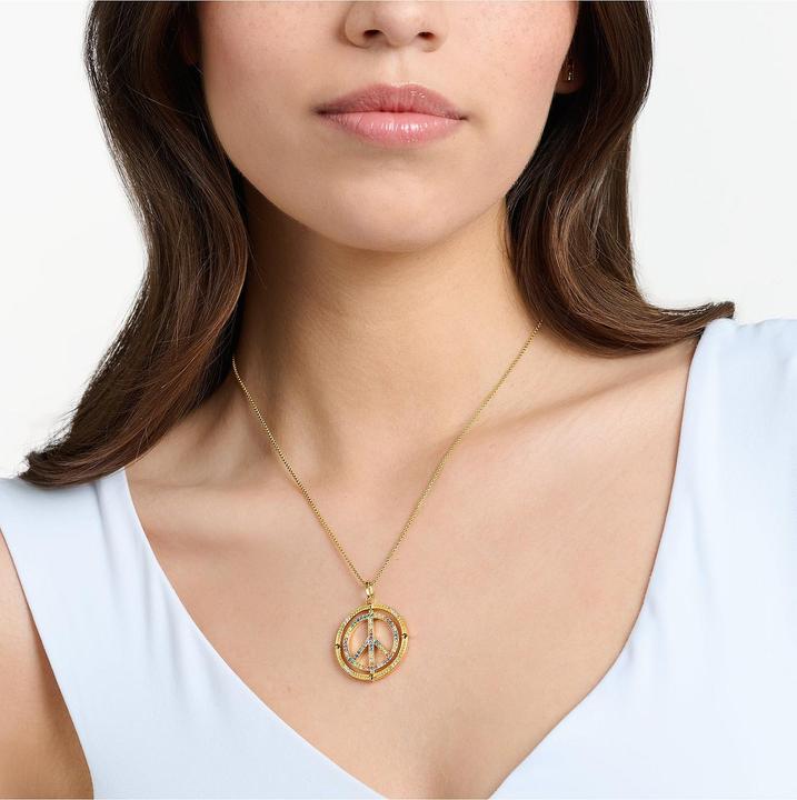 Produktbild Thomas Sabo Anhänger Peace Zeichen mit Bunten Steinen Vergoldet (925er Silber)