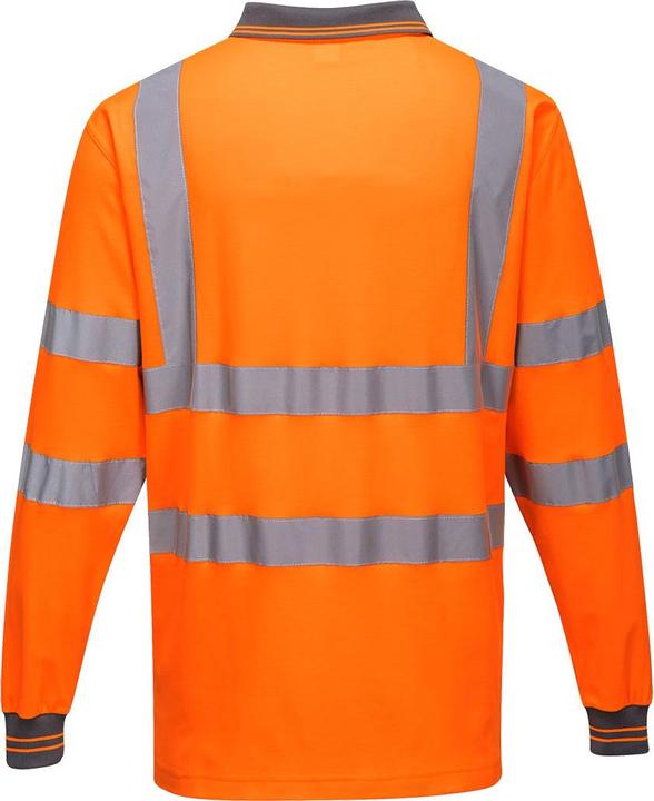 Actual product image Portwest Mens Hi-Vis Long-Sleeved Safety Polo Shirt