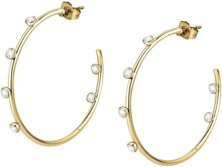 Image du produit Morellato Boucles d'oreilles de luxe plaquées or avec créoles transparentes SAUP07 en cristal (L)