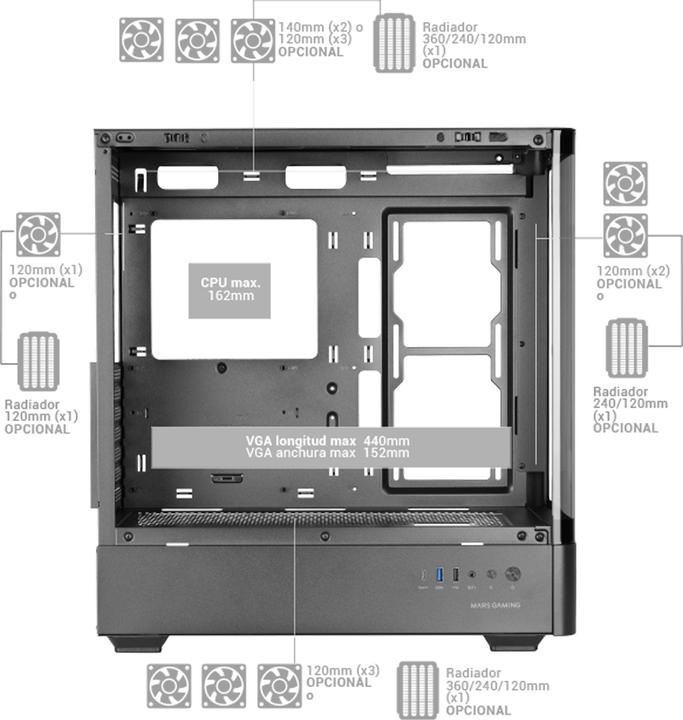 Produktbild Mars Gaming 8435693112709 (ATX, mATX, Mini-ITX)