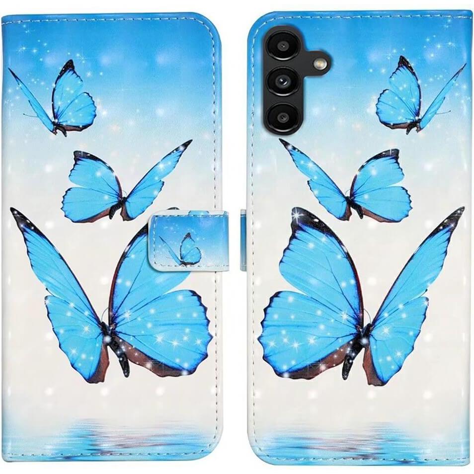 Cover-Discount FE - Etui Glitzer Effekt (Samsung Galaxy S24 FE), Smartphone Hülle, Blau
