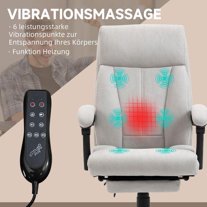 Image du produit Swisshandel24 Chaise de bureau de massage Chauffage lombaire, fonction d'inclinaison, gris clair