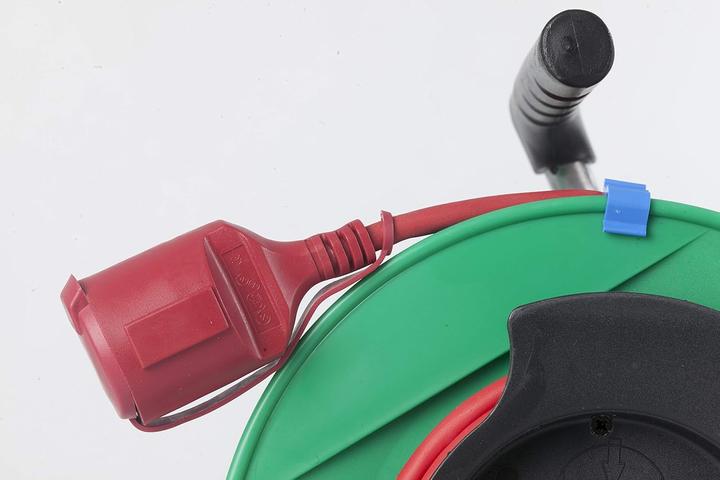 Actual product image As - Schwabe Cable reel 50.00 m red earthing contact rubber plug 12239 (50 m, 1.50 mm²)