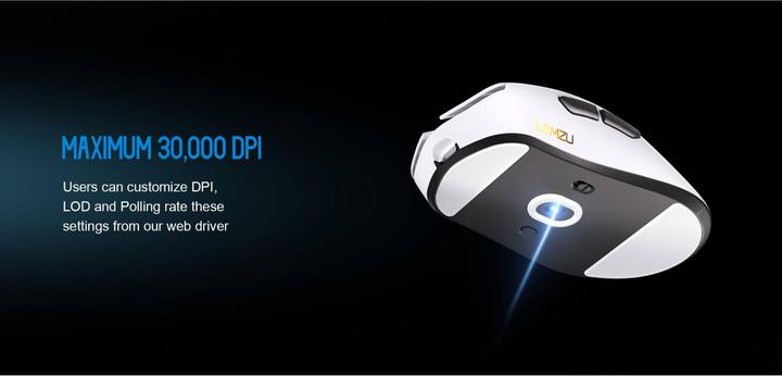 Actual product image Lamzu Paro Gaming Maus, 8kHz Abtastrate, 2,4GHz Wireless - schwarz (Cable, Wireless)