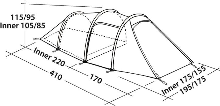 Actual product image Robens Voyager Versa 3 Tent (Tunnel tent, 4.20 kg, 3 persons)