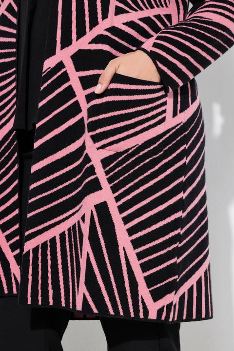 Actual product image Ulla Popken Mixed Stripe Cardigan (60)