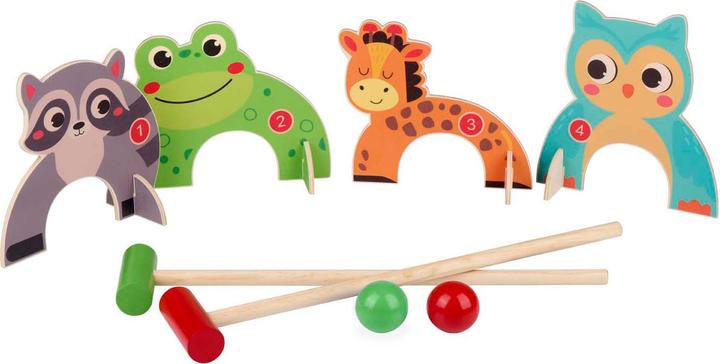 Marionette Wooden Toys Jeu de croquet animal 8pcs