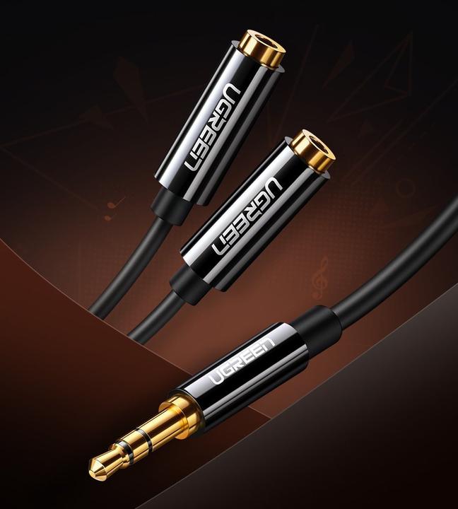 Image du produit Ugreen jack 3,5 mm - 2x 3,5 mm femelle (0.25 m, Jack 3,5 mm (AUX))