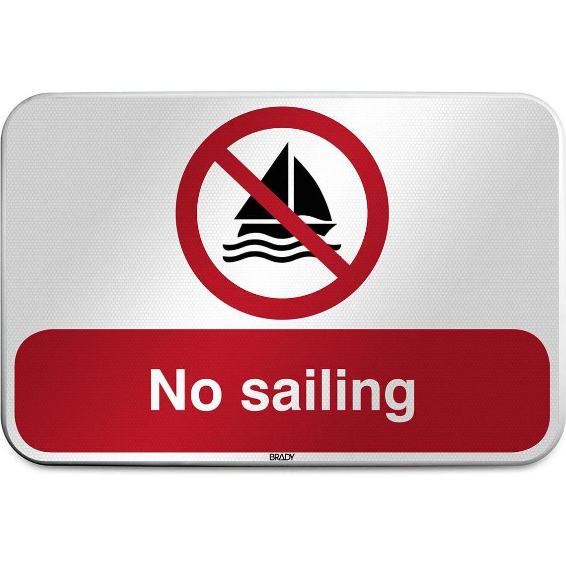 Brady, Sicherheitskennzeichnung, P/P053/DE336/RFLBD-400X600-1, ISO Sicherheitsschild - Segeln verboten, Aluminium lamini...