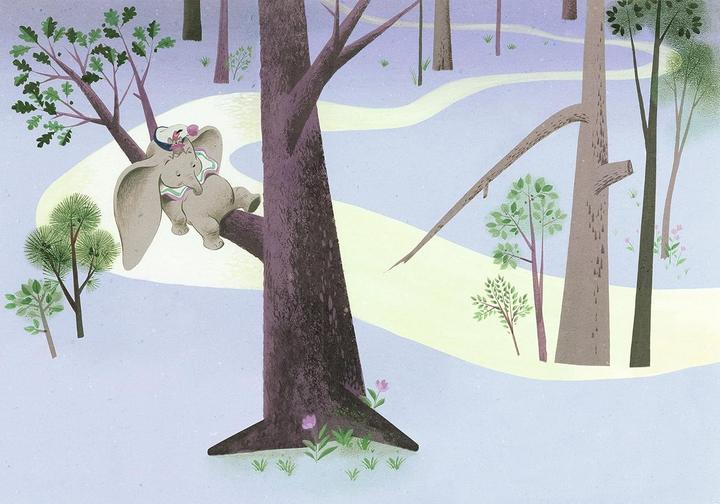 Actual product image Komar Non-woven wallpaper Into Adventure Dumbo Sleep on Tree 8 pcs. 400 x 280 cm (400 x 280 cm)