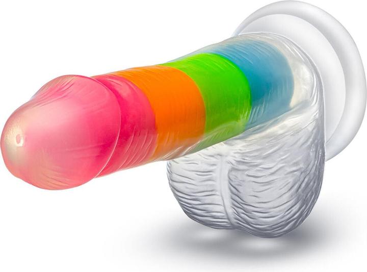 Produktbild Blush neo elite glow in the dark rainbow rave 6.5 inch silicone dual density dildo multicolored