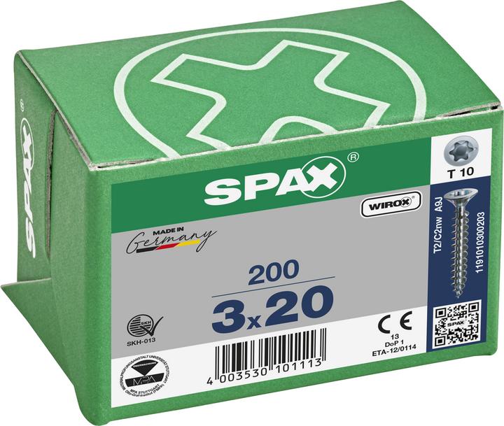 Actual product image Spax Countersunk Head Brake Pads T-Star Plus T10 Fully Threaded Wirox (200 Screws per piece)
